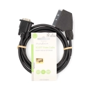 Kabel NEDIS CVGL31550BK20, Scart (M) na VGA (Ž), crni, 2m