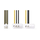 Kabel NEDIS CCGP74210VA015, 2x Molex (M) na PCI Express (Ž), crno žuti, 0.2m