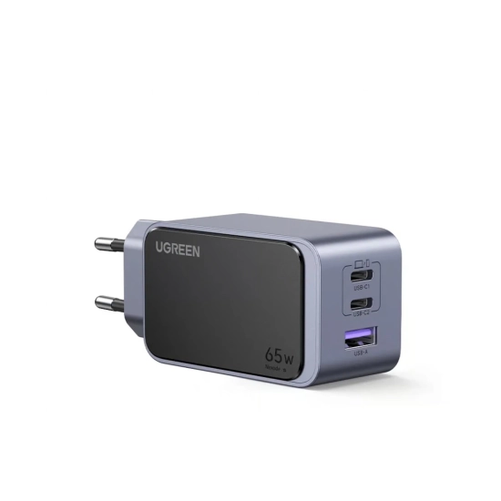 Kućni punjač UGREEN Nexode S, 65W, 2x USB C, USB A, sivi