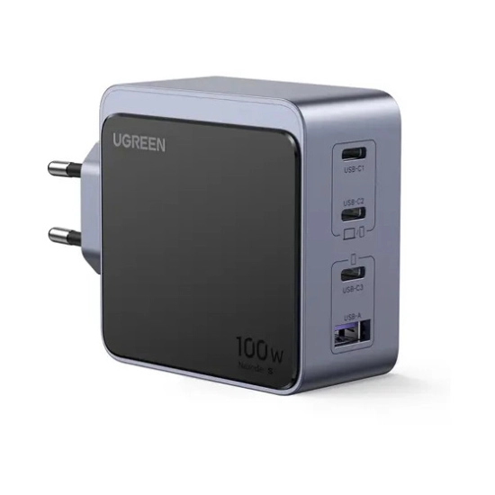 Kućni punjač UGREEN Nexode S, 100W, 3x USB C, USB A, sivi Kućni punjač UGREEN Nexode S, 100W, 3x USB C, USB A, sivi