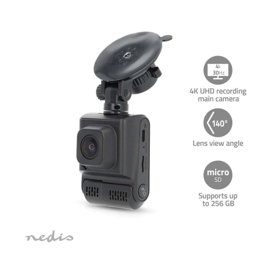 Auto kamera NEDIS DCAM2024BK, 1080p, prikaz 140 stupnjeva, 2 incha LCD, GPS, parking senzor, senzor pokreta, noćni vid