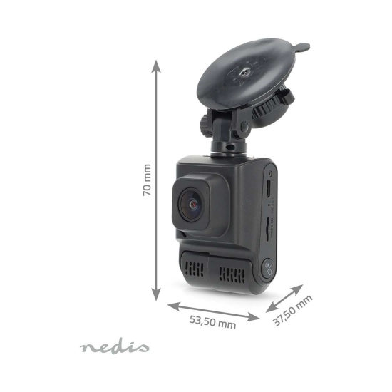 Auto kamera NEDIS DCAM2024BK, 1080p, prikaz 140 stupnjeva, 2 incha LCD, GPS, parking senzor, senzor pokreta, noćni vid