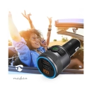 FM transmiter za auto NEDIS CATR3024BK, Hands free, Bluetooth, PD 18 W / PD 24 W, brzo punjenje, pojačanje basa, Google Assistant/Siri, crni