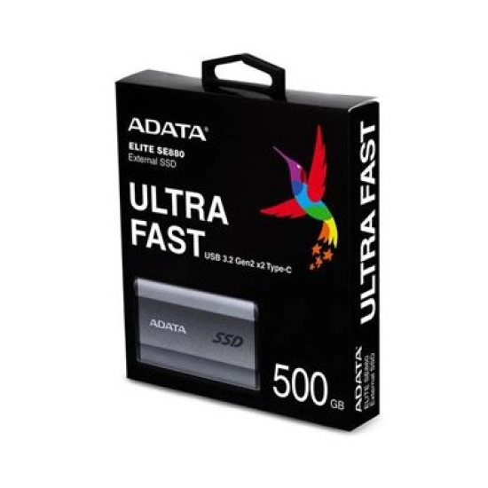 SSD vanjski 500 GB ADATA SE880, 2000/2000 MB/s, USB 3.2, sivi