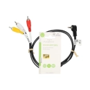 Kabel NEDIS, 3.5mm (M) na 3xRCA (M), crni, 1m, bulk