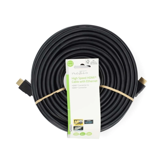 Kabel NEDIS CVGL34060BK200, HDMI (M) na HDMI (M), 4K@60Hz, crni, 20m, label Kabel NEDIS CVGL34060BK200, HDMI (M) na HDMI (M), 4K@60Hz, crni, 20m, label