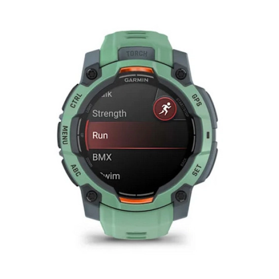 Pametni sportski sat GARMIN Instinct 3 Amoled 010-02936-01, 45mm, zeleno sivi, zeleno sivi remen