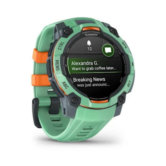 Pametni sportski sat GARMIN Instinct 3 Amoled 010-02936-01, 45mm, zeleno sivi, zeleno sivi remen