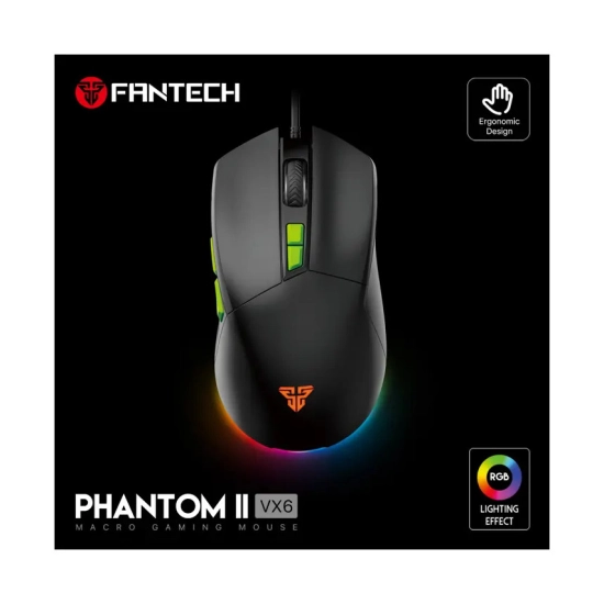 Miš FANTECH PHANTOM II VX6, gaming, žični, 7200 DPI, crni Miš FANTECH PHANTOM II VX6, gaming, žični, 7200 DPI, crni