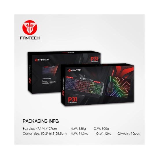 Tipkovnica + miš + podloga FANTECH P31 HERO Gaming Combo, žična, crna Tipkovnica + miš + podloga FANTECH P31 HERO Gaming Combo, žična, crna