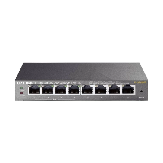 Switch TP-LINK TL-SG108PE, 10/100/1000 Mbps, 4x PoE+, 8-port Switch TP-LINK TL-SG108PE, 10/100/1000 Mbps, 4x PoE+, 8-port