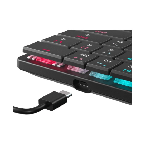Tipkovnica WHITE SHARK GK-006131 Nagamaki, mehanička, smeđi switch, USB C, LED, US layout, crna