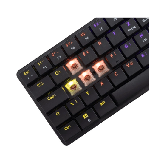 Tipkovnica WHITE SHARK GK-006131 Nagamaki, mehanička, smeđi switch, USB C, LED, US layout, crna