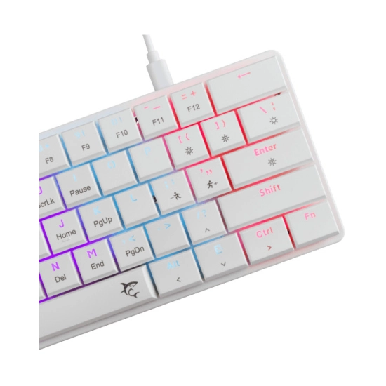 Tipkovnica WHITE SHARK GK-006211 Nagamaki, mehanička, crveni switch, USB C, LED, US layout, bijela Tipkovnica WHITE SHARK GK-006211 Nagamaki, mehanička, crveni switch, USB C, LED, US layout, bijela