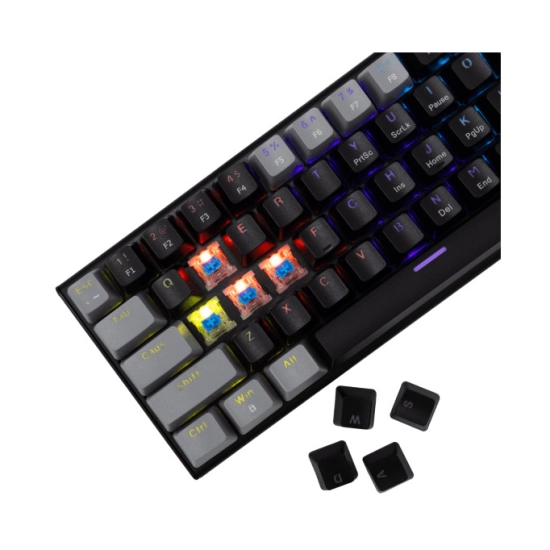 Tipkovnica WHITE SHARK GK-002121V2 Wakizashi-2, mehanička, plavi switch, USB C, LED, US layout, crno siva Tipkovnica WHITE SHARK GK-002121V2 Wakizashi-2, mehanička, plavi switch, USB C, LED, US layout, crno siva