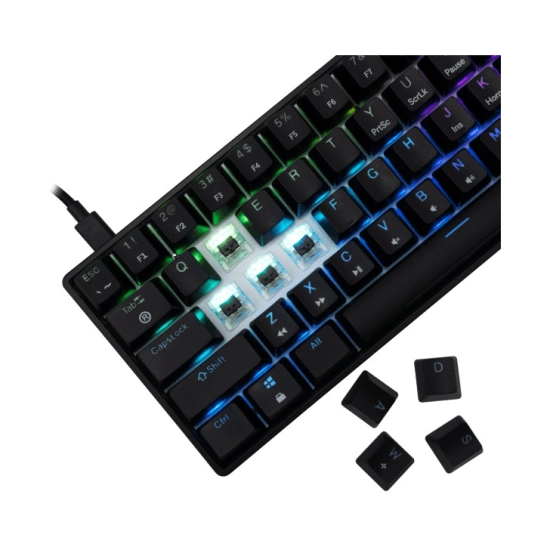 Tipkovnica WHITE SHARK GK-004131 Shinobi-2, mehanička, smeđi switch, USB C, RGB, US layout, crna