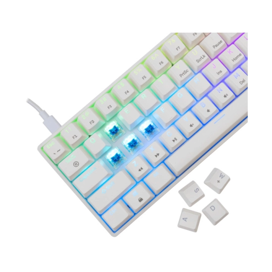 Tipkovnica WHITE SHARK GK-004221 Shinobi-2, mehanička, plavi switch, USB C, RGB, US layout, bijela Tipkovnica WHITE SHARK GK-004221 Shinobi-2, mehanička, plavi switch, USB C, RGB, US layout, bijela
