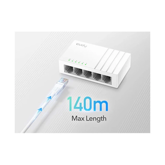 Switch CUDY GS105U, 10/100/1000 Mbps, 5-port, USB C, bijeli Switch CUDY GS105U, 10/100/1000 Mbps, 5-port, USB C, bijeli