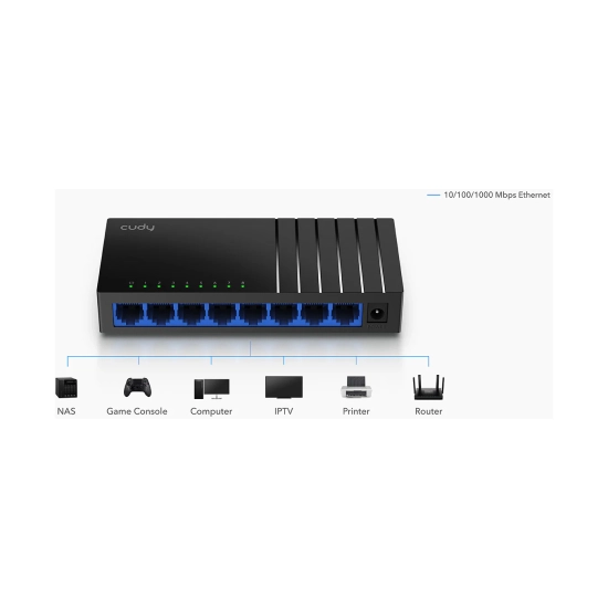 Switch CUDY GS108D, 10/100/1000 Mbps, 8-port Switch CUDY GS108D, 10/100/1000 Mbps, 8-port