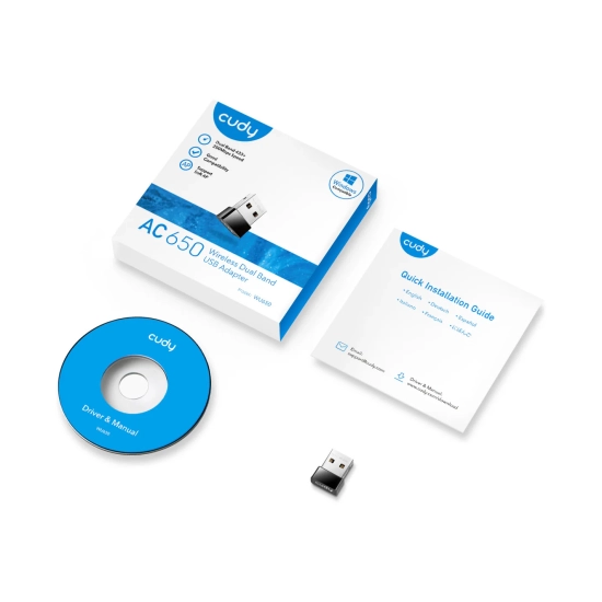 Mrežna kartica adapter USB A 2.0, CUDY WU650, WiFi 5, 200Mbps/433Mbps