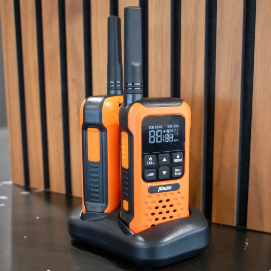 Walkie-Talkie ALECTO FR300OE, 10km, 2 kom, IPX7, narančasto crni