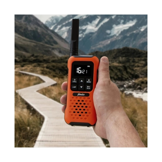 Walkie-Talkie ALECTO FR300OE, 10km, 2 kom, IPX7, narančasto crni Walkie-Talkie ALECTO FR300OE, 10km, 2 kom, IPX7, narančasto crni
