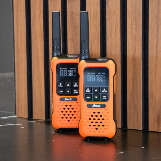 Walkie-Talkie ALECTO FR300OE, 10km, 2 kom, IPX7, narančasto crni