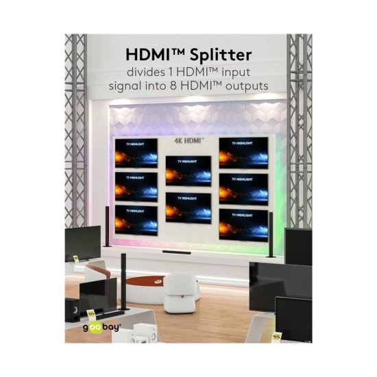 Razdjelnik GOOBAY, HDMI na 8x HDMI, 4K@60Hz, crni Razdjelnik GOOBAY, HDMI na 8x HDMI, 4K@60Hz, crni