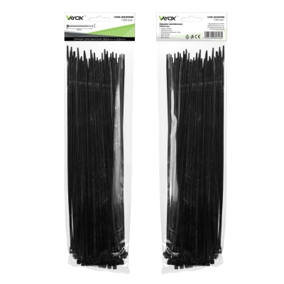 Vezica Vayox VOZ-35300B PVC 3,5x300mm crna 100 komada u pakiranju    - Pribor za montažu