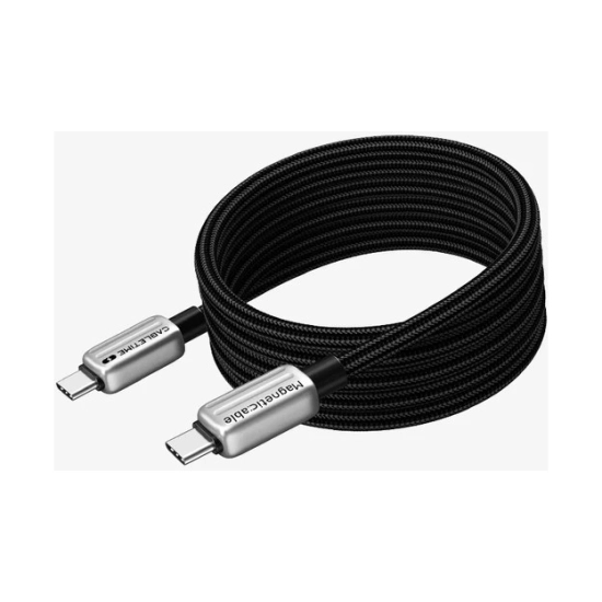 Kabel CABLETIME, USB C (M) na USB C (M), 240W, crni, 2m, magnetni Kabel CABLETIME, USB C (M) na USB C (M), 240W, crni, 2m, magnetni