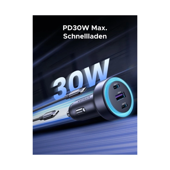 Auto punjač UGREEN, 30W, 3-Port