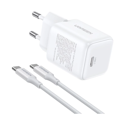 Kućni punjač UGREEN X513, 30W, USB C, GaN, set, bijeli   - Punjači za smartphone