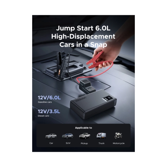 Jump Starter UGREEN, 12000mAh Jump Starter UGREEN, 12000mAh