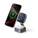 Kućni punjač UGREEN 2in1, 15W, bežični, Qi2, za iPhone, AirPods Pro, sivi