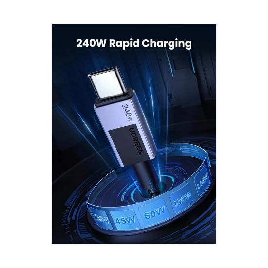 Kabel UGREEN, USB C (M) na USB C (M), Power Delivery, 240W, sivi, 2m Kabel UGREEN, USB C (M) na USB C (M), Power Delivery, 240W, sivi, 2m