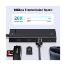 USB HUB UGREEN 4-in-1, USB C na 2x USB C 3.2, 2x USB A 3.2, crni