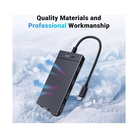 USB HUB UGREEN 4-in-1, USB C na 2x USB C 3.2, 2x USB A 3.2, crni USB HUB UGREEN 4-in-1, USB C na 2x USB C 3.2, 2x USB A 3.2, crni