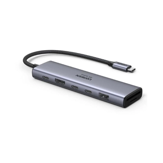 USB HUB UGREEN 7-in-1, USB C na 1x HDMI, 2x USB C, 1x USB A, PD, SD/TF card reader USB HUB UGREEN 7-in-1, USB C na 1x HDMI, 2x USB C, 1x USB A, PD, SD/TF card reader