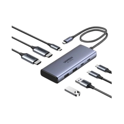 USB HUB UGREEN 7-in-1, USB C na 2x USB A 3.2, 2x USB C 3.2, 2x HDMI, PD   - Pun pogodak!