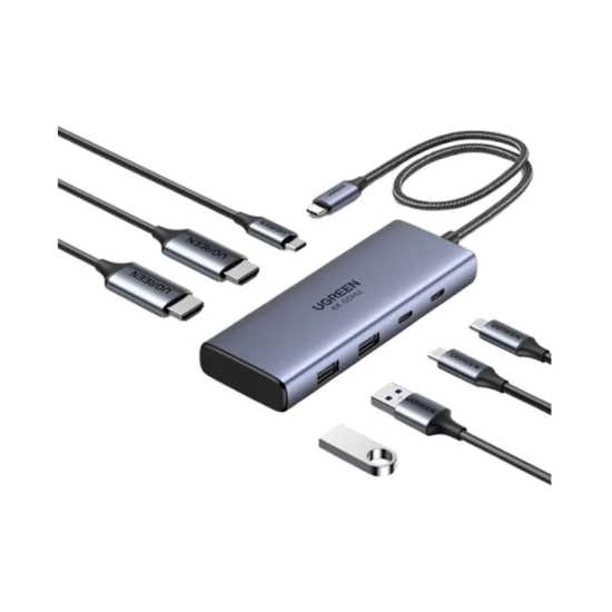 USB HUB UGREEN 7-in-1, USB C na 2x USB A 3.2, 2x USB C 3.2, 2x HDMI, PD USB HUB UGREEN 7-in-1, USB C na 2x USB A 3.2, 2x USB C 3.2, 2x HDMI, PD