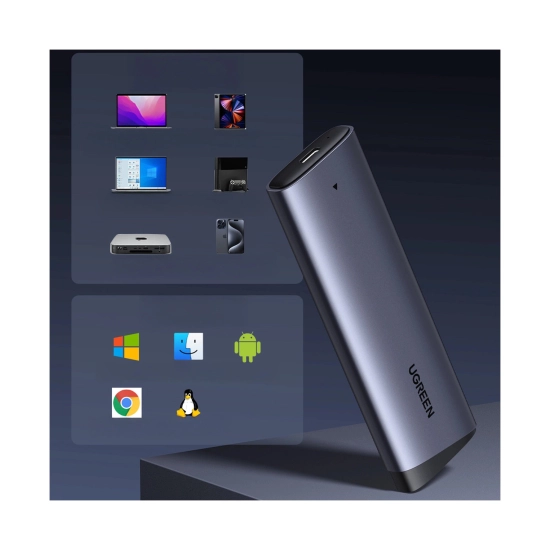 Eksterno kućište UGREEN CM767, M.2 B&M-Key, 2230-2280, USB C 3.2 Gen 2, srebrno