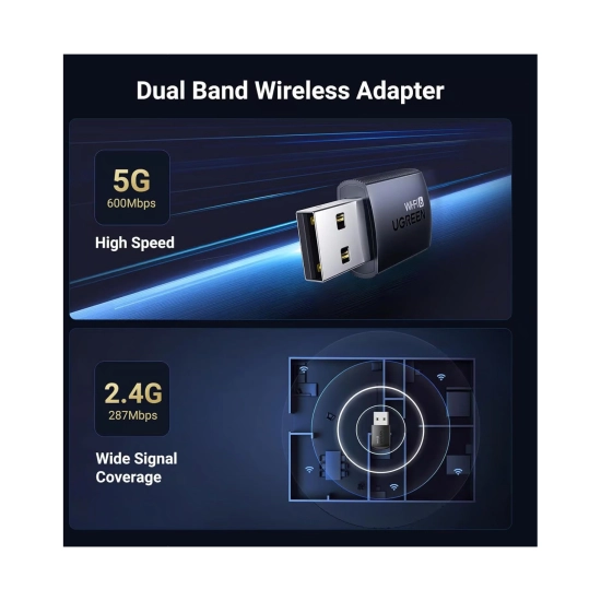 Mrežna kartica adapter USB A, UGREEN, AX900, Wi-Fi 6, 900Mbps Mrežna kartica adapter USB A, UGREEN, AX900, Wi-Fi 6, 900Mbps