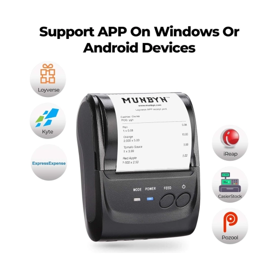 Printer POS MUNBYN 58mm, prijenosni, termalni, USB mini B, Bluetooth Printer POS MUNBYN 58mm, prijenosni, termalni, USB mini B, Bluetooth