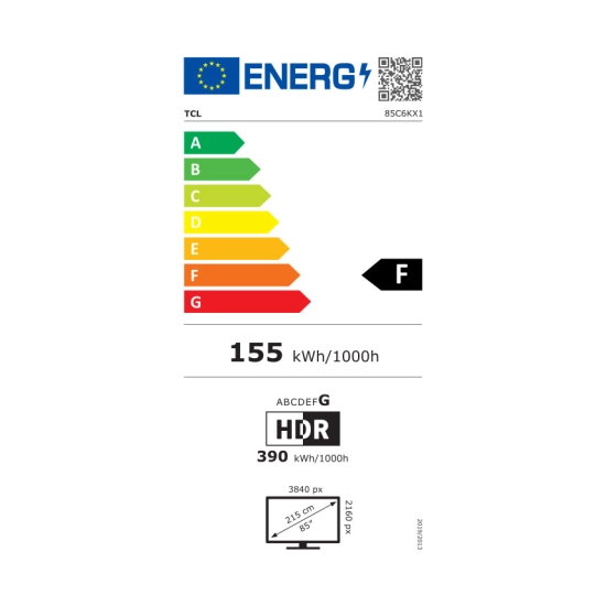 Televizor LED 85incha TCL 85C6K, QD-Mini LED Google TV, 4K UHD, DVB-T2/C/S2, HDMI, Wi-Fi, Bluetooth, energetski razred F