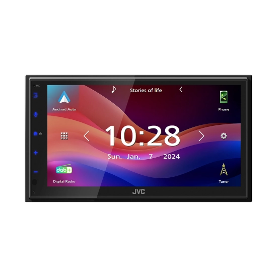 Auto radio JVC KW-M695DBW, DAB+, Bluetooth, USB A, Wireless Android Auto + Apple CarPlay