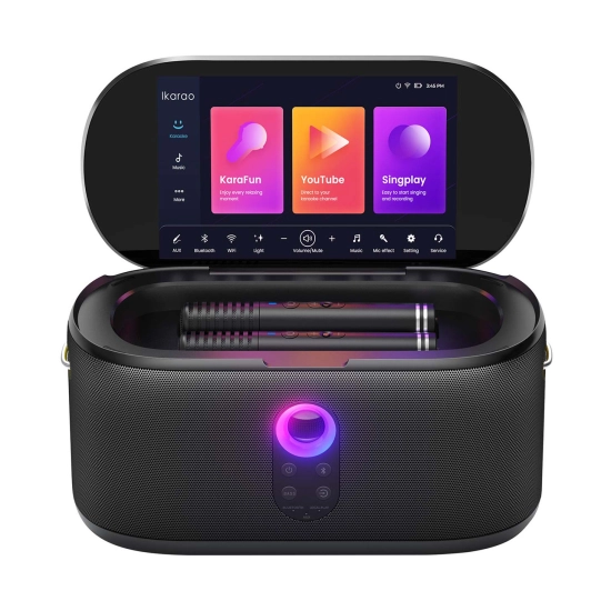 Prijenosni audio sustav IKARAO Shell S1, 300W, Bluetooth, USB A, AUX, 2x mikrofon, 10.1incha FHD Touchscreen