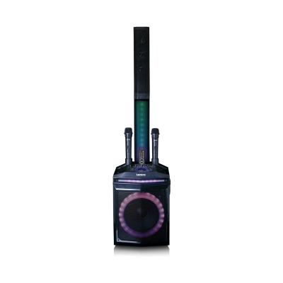 Prijenosni audio sustav LENCO PA-220BK, 120W, Bluetooth, USB A, LED efekti, 2x bežični mikrofon   - Karaoke