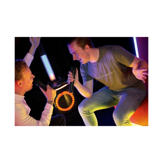 Prijenosni audio sustav LENCO PA-220BK, 120W, Bluetooth, USB A, LED efekti, 2x bežični mikrofon
