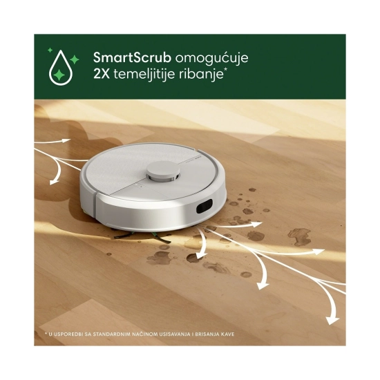 Robotski usisavač iROBOT Roomba Combo 105+, stanica za samopražnjenje, bijeli