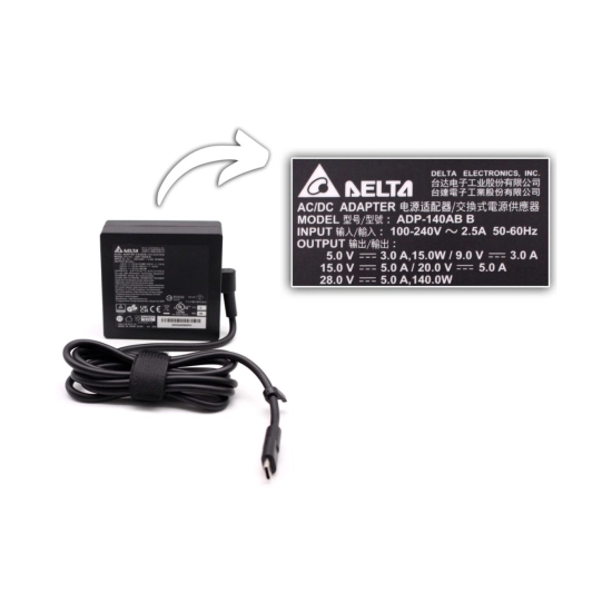 Punjač za laptop DELTA ADP-140AB B, 140W, USB C